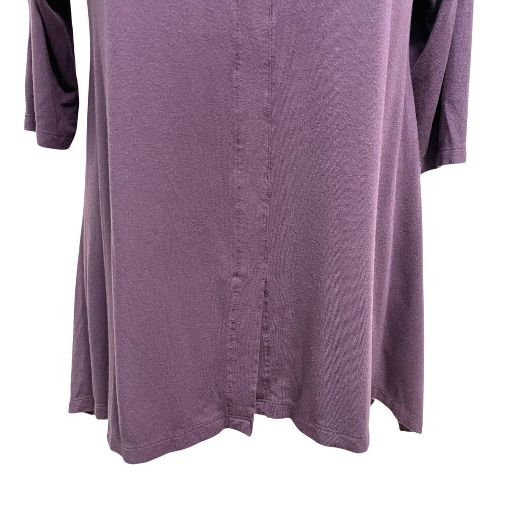 Soft Surroundings Shark Bite Hem Asymmetrical Tunic Top Soft Purple XL Petite - Picture 3 of 9